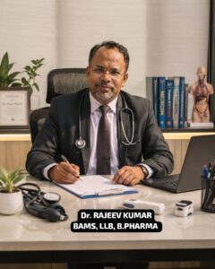 Dr. Rajeev Kumar – BAMS, LLB, B.Pharma, DNYS